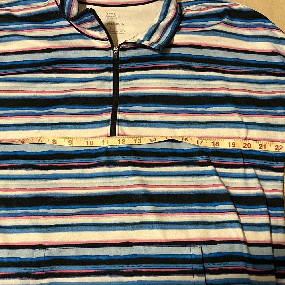 T by Talbots half zip Striped Multicolor pullover - Picture 6 of 7